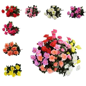Rudenį Lauko Dirbtinės Raudonos Azalea Gėlių, Krūmų, Aukštos Mažas UV Namų Kokybės Padirbtų Gėlės, Sodo Dekoracijos, Atsparus V3G3