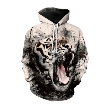 Rudenį, Žiemą Madinga Gyvūnų Tigras 3D Spausdinimo Hoodies Vyrai Moterys Mados Palaidinukė Negabaritinių Hoodie Hip-Hop Puloveris Harajuku Paltai