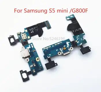 Samsung Galaxy S5 mini G800F USB Kištuku Lizdo Jungtis baterijos Doke Uosto Garso Ausinių Lizdas Flex Kabelis
