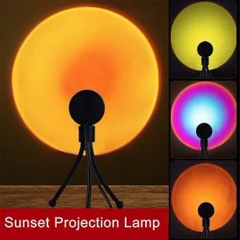 Saulėlydžio Projekcija Lempa USB Vaivorykštė 