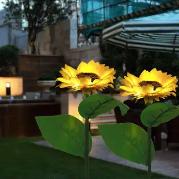 Saulės Saulėgrąžų Gėlių Šviesos diodų (LED) Vejos Kraštovaizdžio Lempos Vandeniui Sodo Žemės, Šviesos, Lauko Gatvės Apdailos Šviesos Kelias Lempos