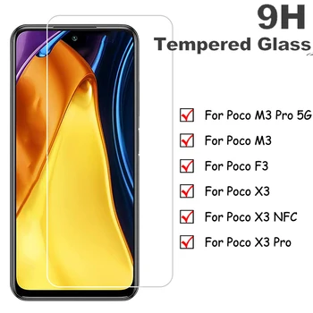 Screen Protector, Stiklo Xiaomi Poco F3 M3 Pro 5G Poco X3 Pro NFC pilnos Apsaugos Grūdintas Stiklas Poco M3pro X3pro X3NFC Filmas