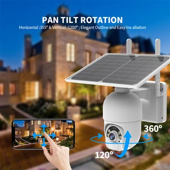 SDETER Wifi Pažangi Saulės Energijos Įspėjimo PTZ Stebėjimo Kamera HD 1080P VAIZDO Stebėti ir Vaizdinės reklamos Priežiūros Vaizdo įrašymas