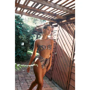 Seksualus Bikini Rinkinys Moterims Dviejų Dalių Aukštos Juosmens Spalvinga Spausdinti Maudymosi Kostiumai Moterų Vasaros Paplūdimio Maudyklos Maudymosi Kostiumėlį 2021
