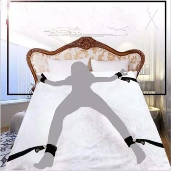 Seksualus, lovoje susieta su nailono diržas juoda lova susieta pora flirtuoti alternatyvaus sekso žaislai