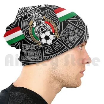 Seleccion Mexicana Beanies Print-Futbol Futbolo Meksika Beanies Spausdinti Black Beanies Megzti Skrybėlę Hip-Hop Meksika