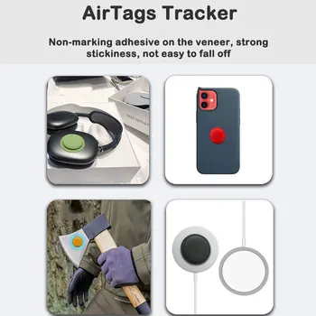 Silikono Atveju Airtags Tracker Anti-lost Apsauginė Įvorė Atgal Klijais Pritvirtinkite Minkštas Viršelis Protector For Apple Airtags Priedai