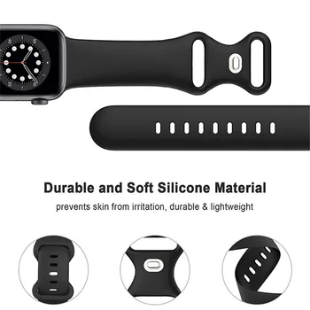 Silikono Dirželis Apple Watch Band Se 6 5 4 Gumos Diržas Smartwatch Apyrankę IWatch Serijos 44mm 40mm 38mm 42 mm Minkštas Sporto Dirželis