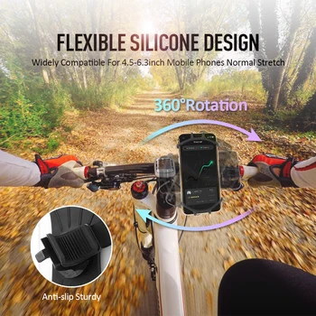 Silikono Dviratį Telefono Turėtojas stovėti Išmanųjį telefoną Rankenos tvirtinimui Motociklo Telefono Laikiklis iPhone Samsung GPS Lengva Įdiegti