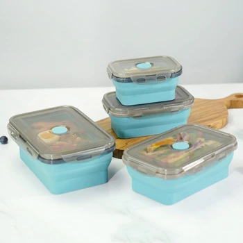 Silikono Pietūs Lauke, Sulankstomas Mikrobangų Krosnelė Bento Lunchbox Virtuvės Namų Mokyklos Iškylą Kempingas Maisto Saugojimo Konteineris Priedai
