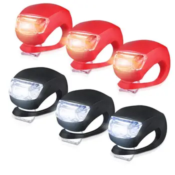 Silikono Žibintas, Dviračio Lempa, 6 vnt. LED Dviračio Žibintas Rinkinys (3x LED White & 3x LED raudona šviesa) Žibintuvėlis Žibintuvėlis už Mountainbikes Cam