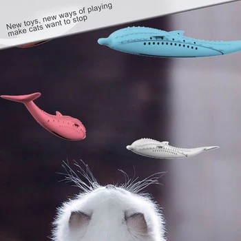 Silikono Žuvies Formos Kačių dantų šepetėlį Kramtyti Žaislas su Katžolių Naminių gyvūnų Žaislai CLH@8