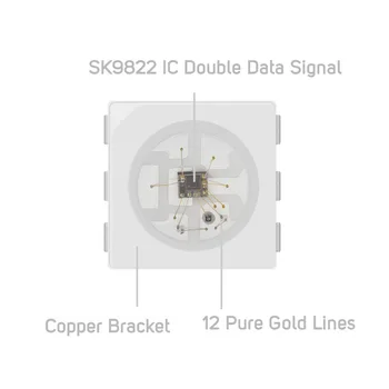 SK9822(Panašiai APA102) 1m/5m Smart led pikselių juostelės,60 led/taškų/m,IP30/IP65/IP67,naudojamos DUOMENŲ ir LAIKRODIS atskirai DC5V