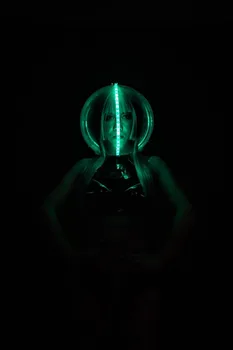 Skaidrus kostiumas šalmas LED kintamos spalvos nuotolinio valdymo grupė etapo rezultatus cosplay kostiumų naktinis klubas led bžūp DJ DS