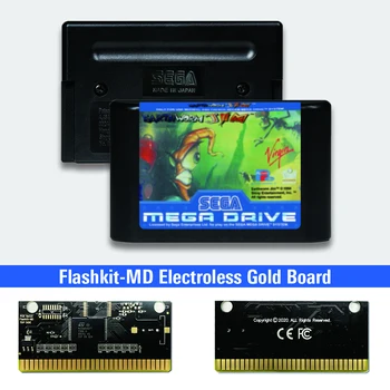 Sliekas Jim - EUR Etiketės Flashkit MD Electroless Aukso PCB Kortele Sega Genesis Megadrive Vaizdo Žaidimų Konsolės