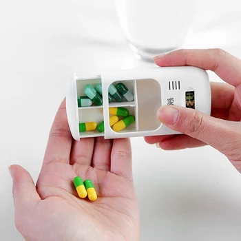 Smart Atgalinės atskaitos Laiką Priminimas Uždaromos Tabletes Atveju Nešiojamų Tabletę, Padengti Elektroninių LED Medicina Lauke Žadintuvas Mini Pirmosios Pagalbos rinkinys