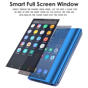 Smart Veidrodis, Flip Telefono dėklas Samsung Galaxy S21 Ultra S9 S10 S20 FE Pastaba 20 10 Plius A12 A51 A21S A72 A52 A32 Edition Coque