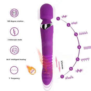Smart Šildymo Veržlus Rabbit Vibratorius G Spot Dildo Moterų Suaugusiųjų silikono Analinis Sekso žaislai moteris AV lazdelė klitorio stimuliatorius