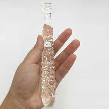 Spiralės Pyrex Stiklo Kristalų Dildo Netikras Penis Analinis Butt Plug Karoliukai Suaugusių Vyrų, Moterų Masturbacija Produktų Sekso Žaislai Moterims, Vyrams