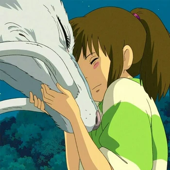 Spirited Away Haku ir Chihiro Atvartas Smeigtukai Ghibli Anime Fandom Meno Sagės