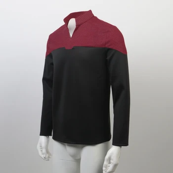 Star Cosplay Žygį Admirolas JL Picard Raudona Vienodas Startfleet Top Marškinėliai Kostiumai Vyras Viršuje Striukė Helovinas Šalis Prop