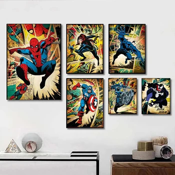 Stebuklas Keršytojas Drobės Tapybos Spiderman, Supermeno Komiksų Plakatas, Plakatai ir Spausdina Sienos Menas Nuotraukas, Kambario, Namo Apdaila