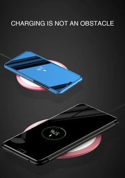 Stendas Atveju Xiaomi Mi 8 SE Pro Lite 8X 6X A2 Max Sumaišykite 3 Pocophone F1 Smart Electroplated Veidrodis atsparus smūgiams Apversti Telefono Dangtelį