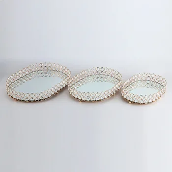Stiklo Kristalų Perlas, Deimantas, Ovalo Formos Veidrodis Stiklas, Aukso Žvakė, Dekoratyvinės Plokštės Plokštelės