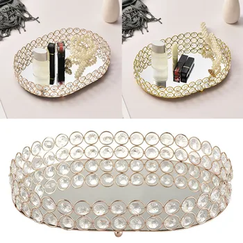 Stiklo Kristalų Perlas, Deimantas, Ovalo Formos Veidrodis Stiklas, Aukso Žvakė, Dekoratyvinės Plokštės Plokštelės