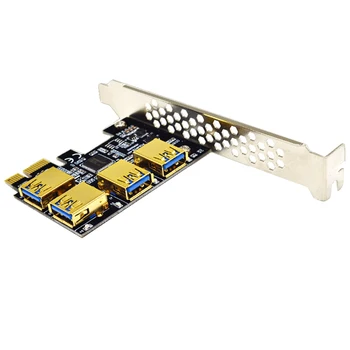 Stove USB 3.0 PCI-E Express 1x iki 16x Riser Card Adapter PCIE 1 iki 4 Lizdas PCIe Port Multiplier Kortelę už BTC Bitcoin Miner Kasyba