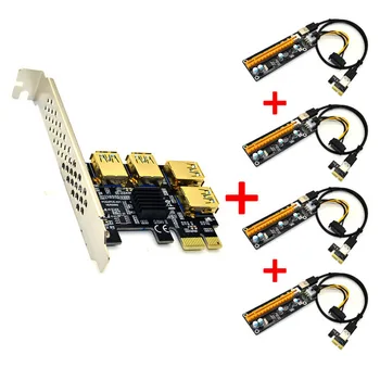 Stove USB 3.0 PCI-E Express 1x iki 16x Riser Card Adapter PCIE 1 iki 4 Lizdas PCIe Port Multiplier Kortelę už BTC Bitcoin Miner Kasyba