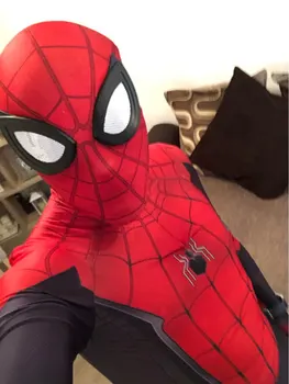Suaugusiųjų/Vaikų Toli Nuo Namų Peter Parker Cosplay Kostiumų Zentai Helovinas Kostiumas SuperHero Bodysuit Jumpsuit