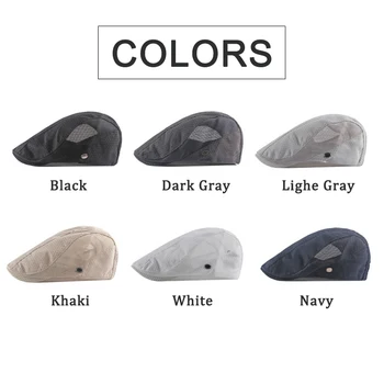 Summer Mesh Beret Hat For Men Hollow Breathable Berets Solid Black Wite Flat Peaked Cap Women Outdoor Golf Driving Newsboy Hats
