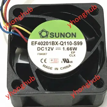 SUNON EF40201BX-Q110-S99 DC 12V 1.66 M 40x40x20mm 4-Wire Serverio Aušinimo Ventiliatorius