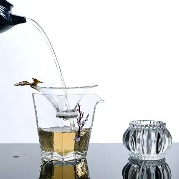 Sustorėti Stiklo Arbata Infuser Papuošti Dekoro Filtras Kinijos Kung Fu Teaware Priedai Kavos Sietai Derliaus Filtrai Amatų Dovana