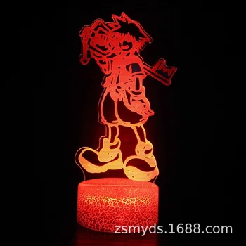 TAKARA TOMY Kingdom Hearts 3D naktį šviesos kūrybingi gimtadienio dovana LED7/16 spalvų touch naktį šviesos apdailos modelį, naktiniai staleliai, lempa