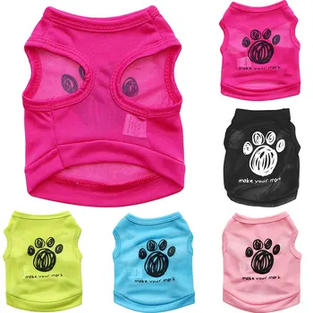 Thin Dog Footprint Footprints Breathable Pet Vest Leisure Puppy Summer Clothes Cat Clothes Letters Multicolor Pet Accessories