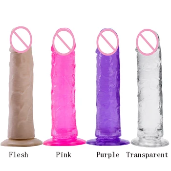 Tikroviškas dildo su siurbtuko ultra-minkštas tpe dirbtinės varpos moterų sekso žaislas Moterų masturbacija massager