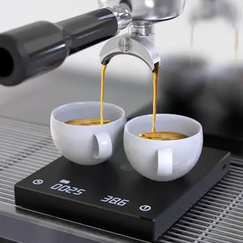 TIMEMORE PAGRINDINIŲ elektroninių masto užpilkite espresso Virtuvės smart Laiko skalė skalė 2g automatinės svarstyklės kavos Q1G0