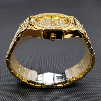 Top Brand vyriški Laikrodžiai 18K Gold Ledo Iš Deimantų Prabangos Dizaineris Classica 40mm Vyras Žiūrėti Vandeniui Aukštos Kokybės Laikrodžiai