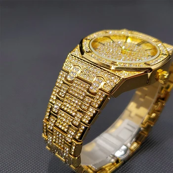 Top Brand vyriški Laikrodžiai 18K Gold Ledo Iš Deimantų Prabangos Dizaineris Classica 40mm Vyras Žiūrėti Vandeniui Aukštos Kokybės Laikrodžiai
