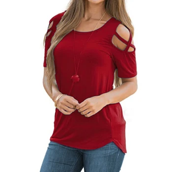 Top Women ' s t-shirts vasaros traf vientisos spalvos priemiestinių apvalios kaklo viršuje harajukuv susiuvimo stebėjimo trumpas rankovės moteris tshirts 72
