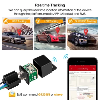Transporto Seklys Relei GPS Tracker nutraukė Kuro Paslėptas Dizaino Automobilinį GPS Locator 