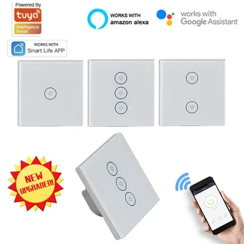 Tuya Smart Touch Jungiklio, Smart Switch Panel Sienos Jungiklis, 1/2/3 Gauja Wifi Šviesos ES Pereiti Dirbti Su 