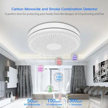 Tuya Smart WiFi Dūmų Detektorius, Dūmų House Derinys Gaisro Jutiklis Namų Apsaugos Sistema Ugniagesių Dūmų Signalizacijos Priešgaisrinė Apsauga