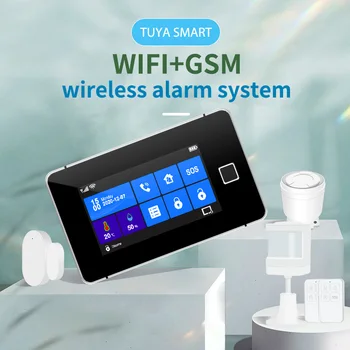 TuyaSmart Wifi, GSM apsaugos Sistemos, Namo apsaugos nuo Įsilaužimo Signalizacijos Temperatūra Drėgnumas Belaidžio Laidinio Touchpad pirštų Atspaudų Alexa 