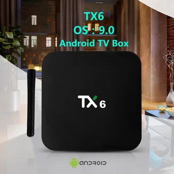 TX6 Android 9,0 TV Box Allwinner H6, Quad Core, 4GB 64GB USB3.0 Dual Wifi BT HDR 4K HD imtuvą