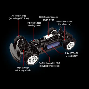 UDIRC 1601 RTR 1/16 2.4 G Nuotolinio Valdymo pultas RC Automobilių 4WD 30km/h, LED Šviesos Drift Kelių Proporcingo Valdymo, Transporto priemonės Modelis VS SG1603