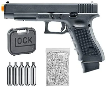 Umarex Glock G34 Gen4 C02 Blowback Deluxe (Vfc) Airsoft Pistoletas Bb Oro Minkštas Ginklą su Wearable4U Pluoštas Alavo Pasirašyti Metalo Plakatas