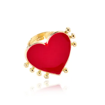 Unikalaus Dizaino, Širdį, Akis Atidaryti Žiedai Moterų Auksu Raudona Meilės Širdis Mėlynos Akys Reguliuojama Anga Žiedas Mados Šaliai, Papuošalai